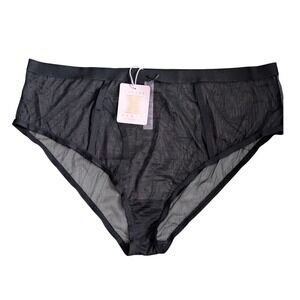 Savage x Fenty Sheer Black Cheeky Brief Panties 4X Plus Size Lingerie Intimates